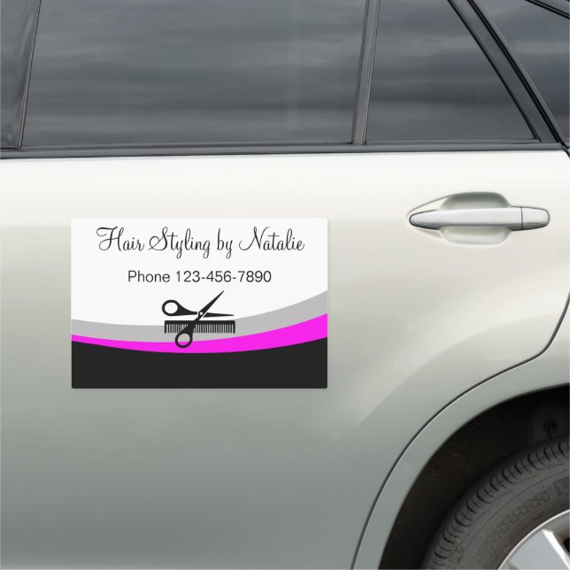 Beauty Hair Stylist Promotional Car Magnet (In Situ)