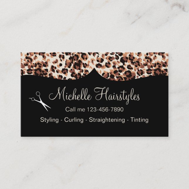 Beauty Hairstyle Design Business Card (Front)