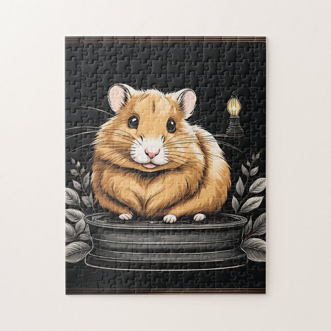 Beauty Hamster And Leaves Jigsaw Puzzle (Vertical)