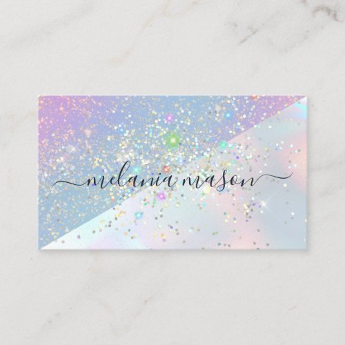 Beauty Holographic Glam Glitter Elegant Sparkles  Business Card