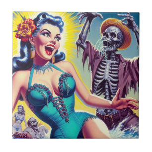 Beauty Horror Girl Ceramic Tile