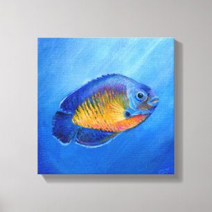 Beauty in Blue hand painted in acrylic art print