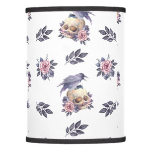 Beauty in Death: Rose, Skull, and Bird pattern Lamp Shade