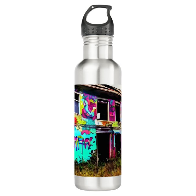 Beauty in Destruction | Abandoned House  Stainless Steel Water Bottle (Front)