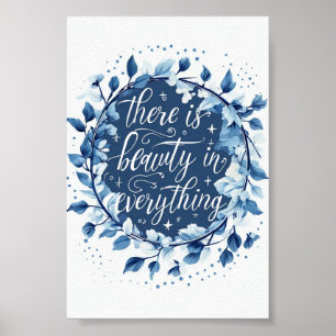 Beauty in everything quote typography wall art