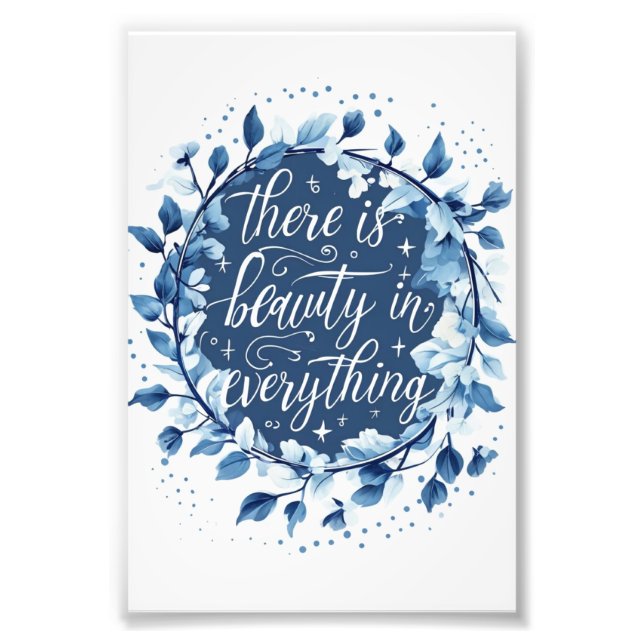 Beauty in everything quote typography wall art (Front)