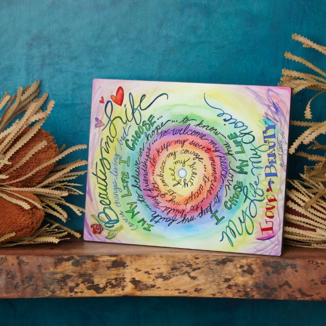 Beauty in Life Angel Art Painting Gift Plaque (Side)