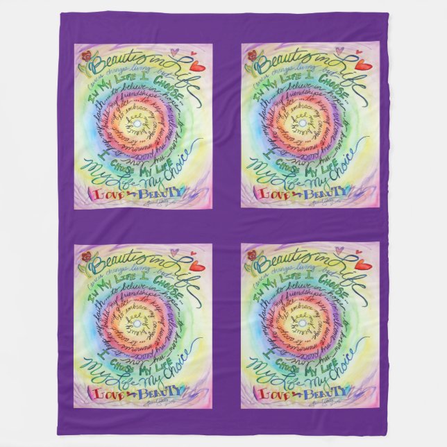 Beauty in Life Cancer Poem Art Soft Fleece Blanket (Front)