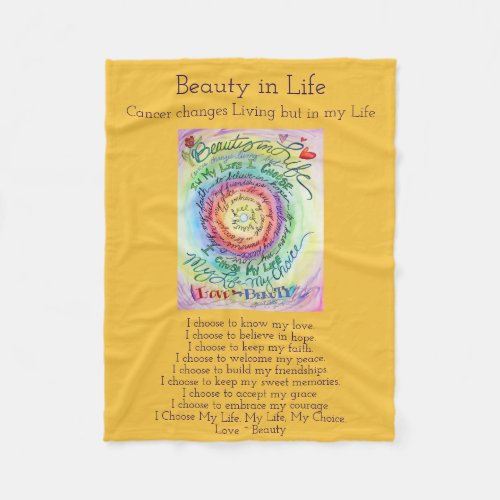 Beauty in Life Cancer Poem Chemo Fleece Blanket