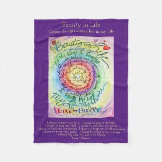 Beauty in Life Cancer Poem Chemo Fleece Blankets