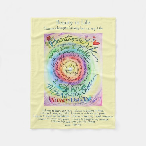 Beauty in Life Cancer Poem Chemo Fleece Blankets