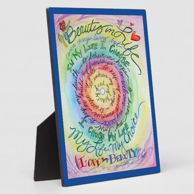 Beauty in Life Cancer Poem Painting Gift Plaque (Side)