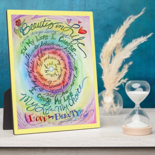 Beauty in Life Cancer Poem Painting Gift Plaque