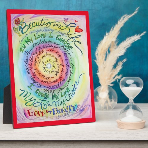 Beauty in Life Cancer Poem Painting Gift Plaque