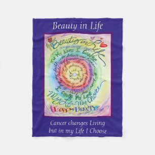 Beauty in Life Cancer Poem Soft Fleece Blankets