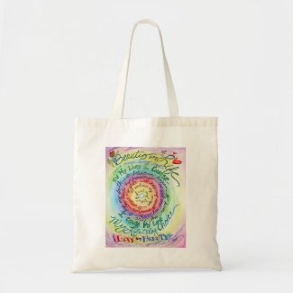 Beauty in Life Rainbow Cancer Poem Tote Bags