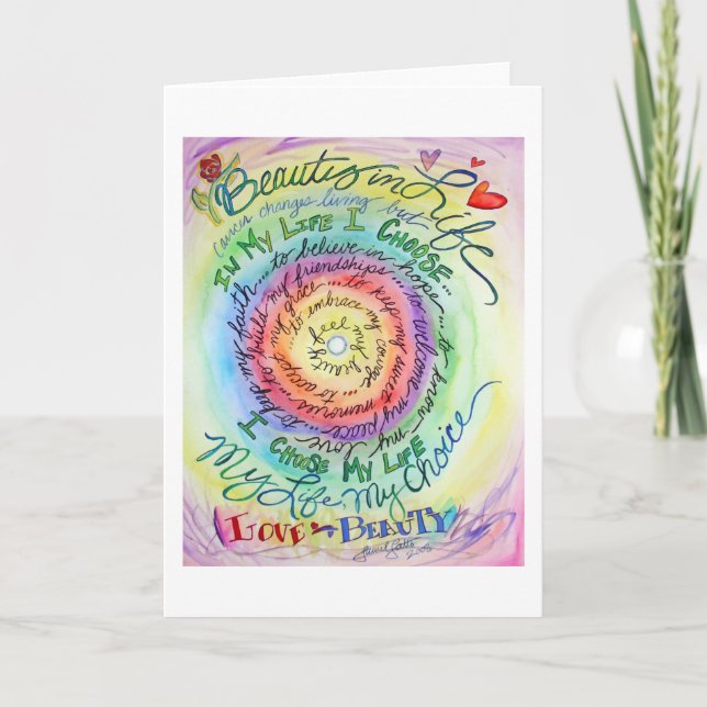 Beauty in Life Rounded Rainbow Card (Front)