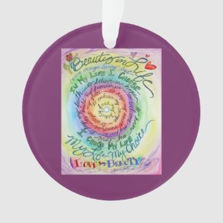 Beauty in Life Rounded Rainbow Holiday Ornament