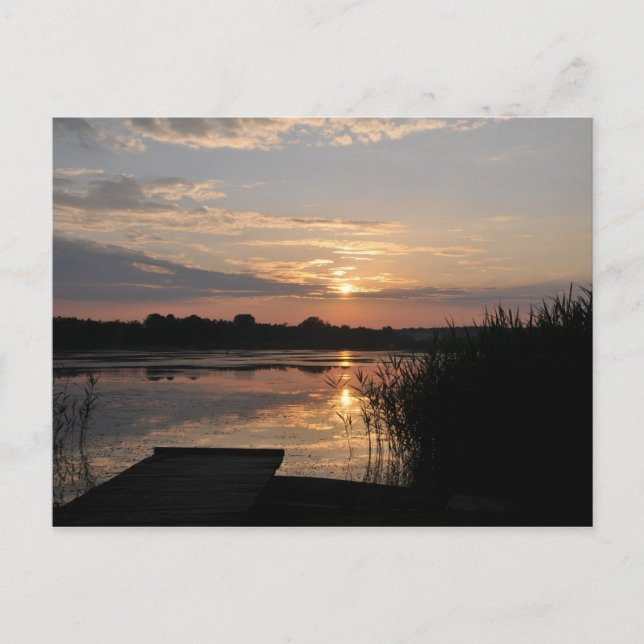 Beauty in nature, sunset at lake postcard (Front)