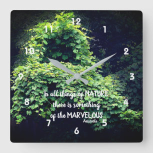 Beauty In Nature Vines Inspirational Quote  Square Wall Clock