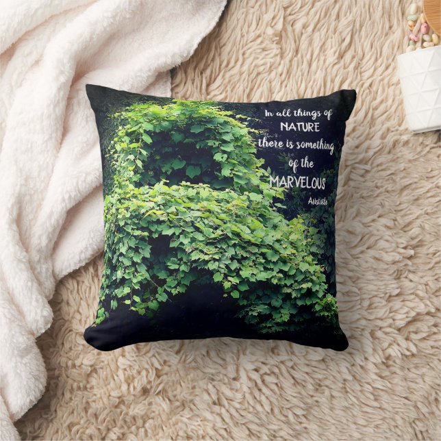 Beauty In Nature Vines Inspirational Quote  Throw Pillow (Blanket)