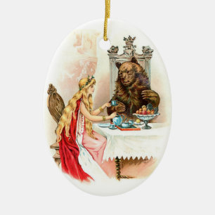Beauty In Pink And The Beast Ceramic Ornament