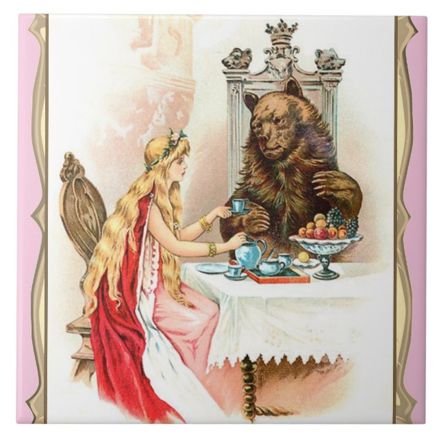 Beauty In Pink And The Beast Ceramic Tile (Front)