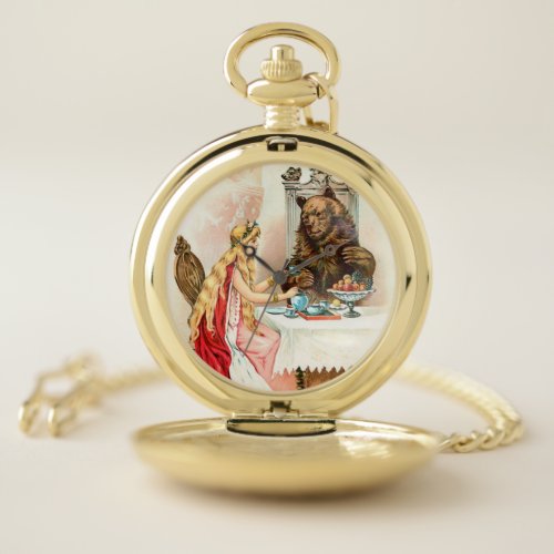Beauty In Pink And The Beast Pocket Watch