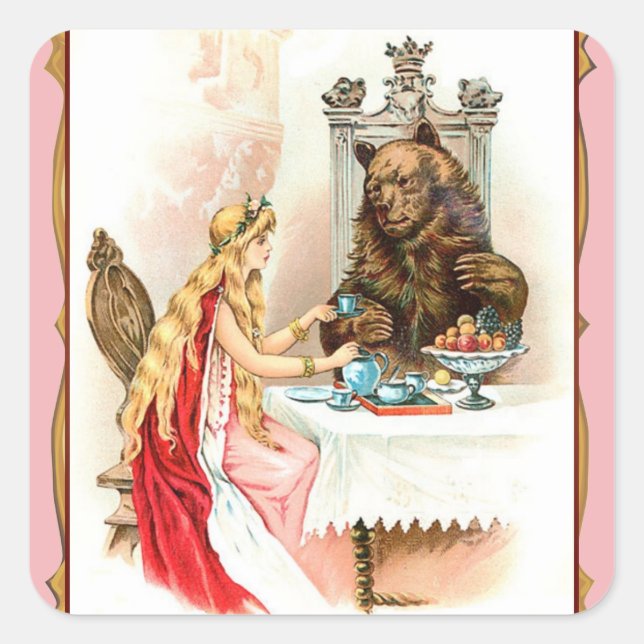 Beauty In Pink And The Beast Rectangular Sticker (Front)