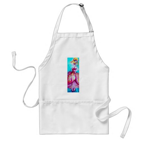 BEAUTY IN PINK DRESS  Magic Butterfly Plant Adult Apron