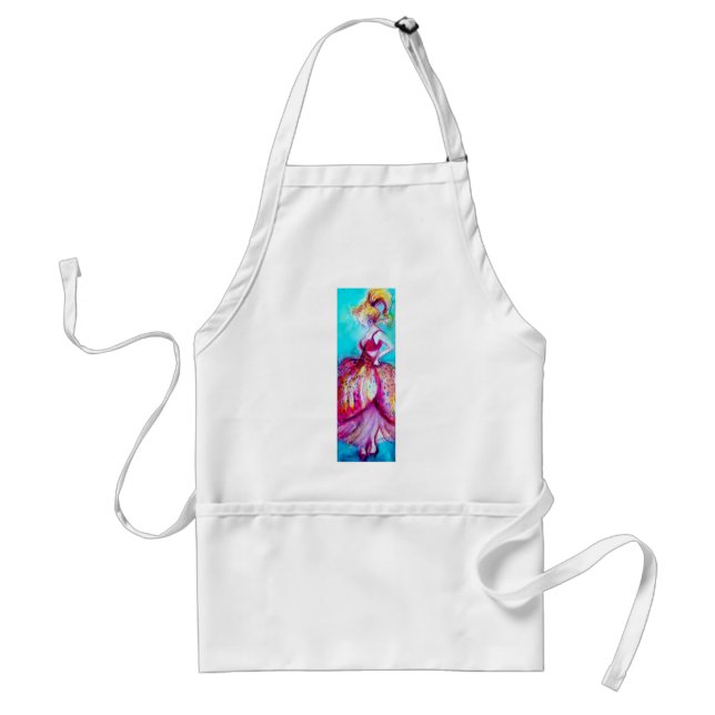 BEAUTY IN PINK DRESS / Magic Butterfly Plant Adult Apron (Front)