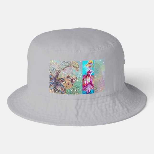 BEAUTY IN PINK DRESS / Magic Butterfly Plant Bucket Hat (Front)