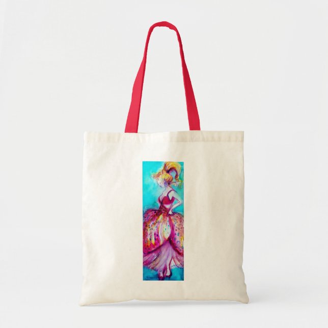 BEAUTY IN PINK DRESS TOTE BAG (Front)