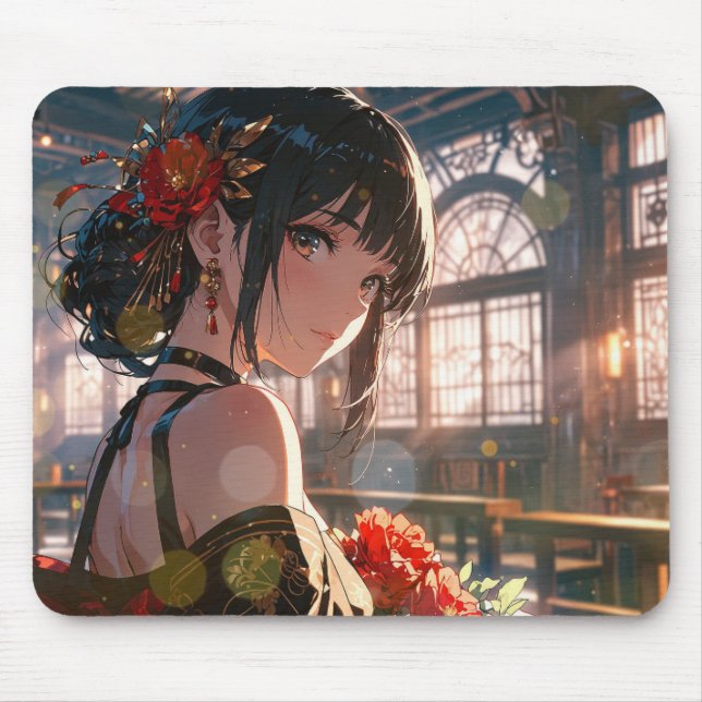 Beauty in Red Mouse Pad (Front)