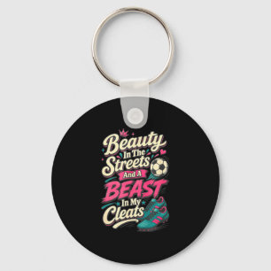 Beauty in streets soccer ball cleats keychain
