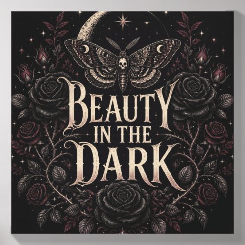 Beauty in the Dark Gothic Wall Art Canvas Photo Tile