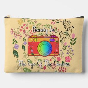 Beauty In The Eye Of The Camera Floral Cosmetic  Accessory Pouch