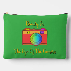 Beauty In The Eye Of The Camera Green Accessory Pouch