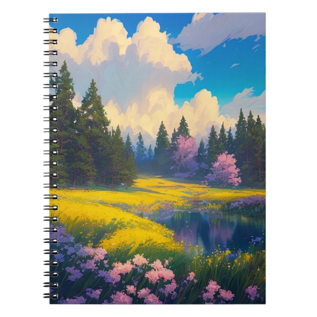 Beauty in the Meadow of Yellow Flowers Notebook (Front)