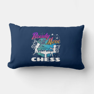 Beauty in the Move - Girls Chess Player Lumbar Pillow