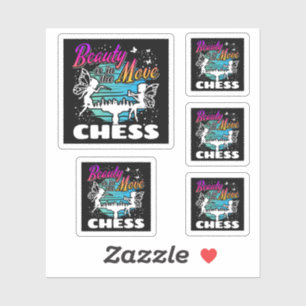Beauty in the Move - Girls Chess Player Sticker