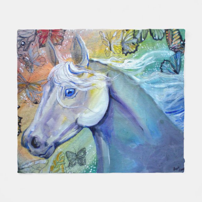 Beauty in the Sky Horse Fleece Blanket (Front (Horizontal))