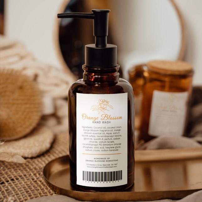 Beauty ingredients barcode label orange blossom (Creator Uploaded)