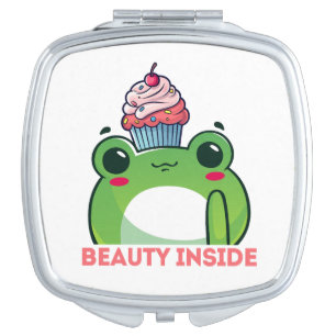 Beauty Inside, Kawaii Frog Compact Mirror