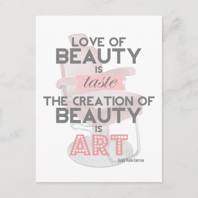 Beauty is Art Hair Stylist Salon Postcard (Front)