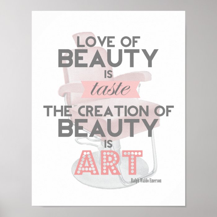 Beauty is Art Retro Quote Stylist Salon Print