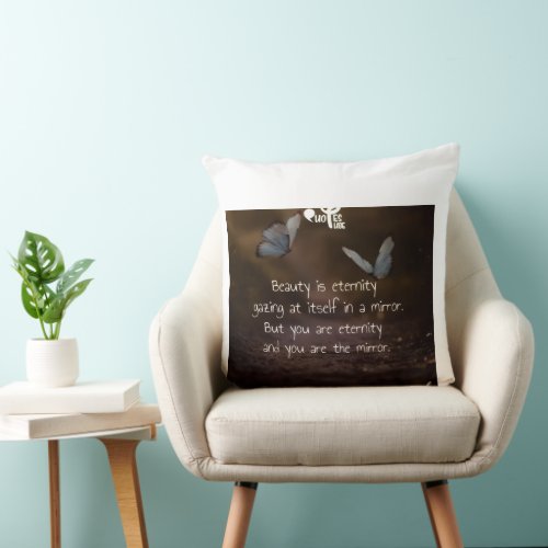 Beauty Is Eternity Butterfly Quote Pillow
