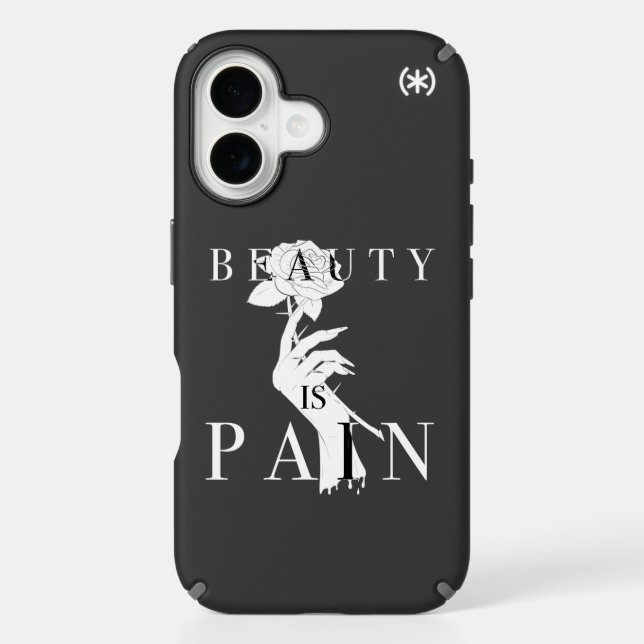 Beauty Is Pain Black Phone Case (Front)