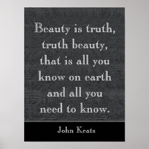 Beauty is truth _Keats quote _ art print