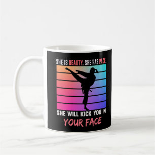 Beauty Karate Girl Kick You Taekwondo Jiu Jitsu Coffee Mug